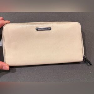 Rebecca Minkoff White Leather Zip Long Wallet EUC
